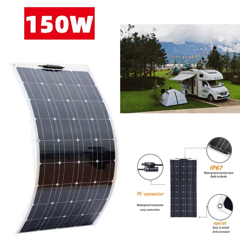 Solar Panel Monocrystalline - 150W Flexible Monocrystalline Solar Panel Kit