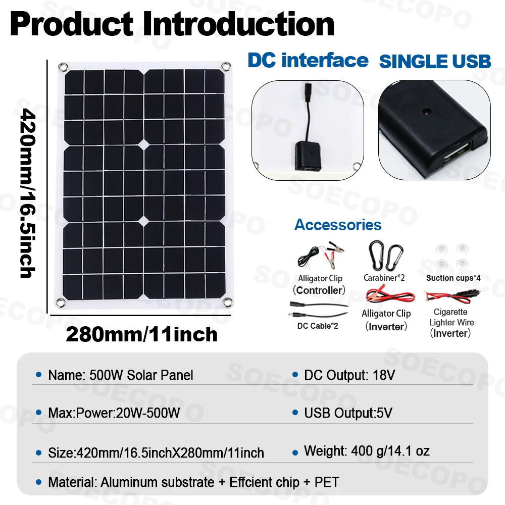10000W Solar Generator Kit 500 - Solar Panel Monocrystalline 评论和价格