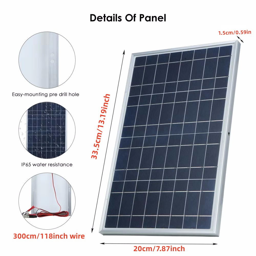 35W Solar Panel Kit Complete 1 - Solar Panel Monocrystalline 评论和价格